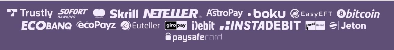 Make deposits using various payment methods at Casino Purple