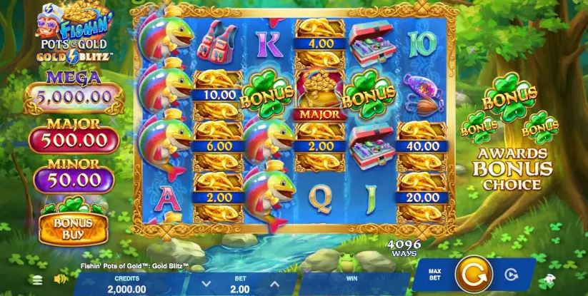 Play Fishin Pots of Gold slot and win mega jackpots with bonus rounds